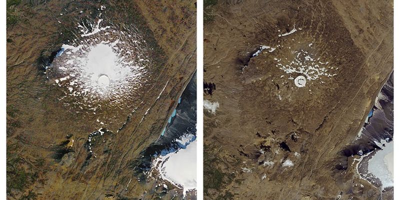 Սառցադաշտի անհետացումը` 1986թ.սեպտ.14-ին և 2019թ. օգոստ.1-ին / ©telegraf.com.ua