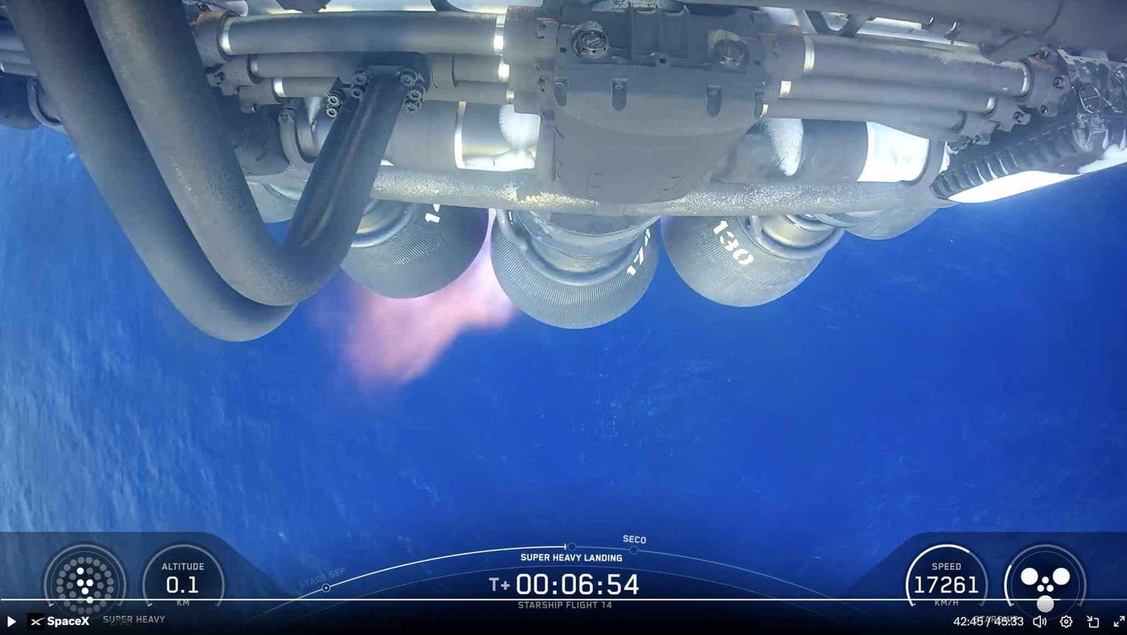 Raptor շարժիչներից մեկի խափանումը՝ SpaceX-ի ուղիղ հեռարձակման կադրում